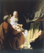 Rembrandt van rijn two lod men disputing Sweden oil painting artist